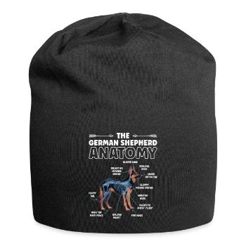 Schäferhund Fanartikel German Shepherd Anatomy - Jersey-Beanie - Schwarz - Vorne