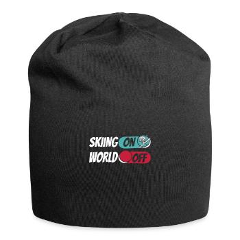 Skiing Après Ski Skiing On World Off - Jersey Beanie - black - Front