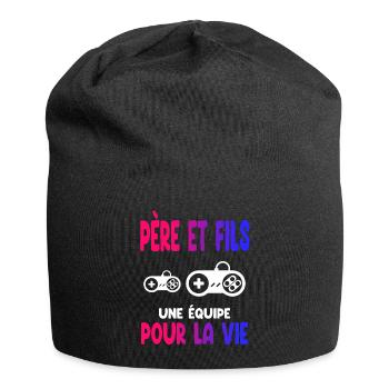 Gamer Father and Son Team Life Dad Gaming - Jersey Beanie - black - Front