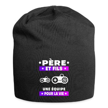 Vater und Sohn Gamer Duo Mann Team Papa Gaming - Jersey-Beanie - Schwarz - Vorne