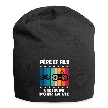 Vater und Sohn Gamer Vintage Mann Papa Gaming - Jersey-Beanie - Schwarz - Vorne