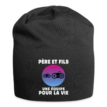 Vater und Sohn Gamer Retro Vintage Mann Papa Gaming - Jersey-Beanie - Schwarz - Vorne