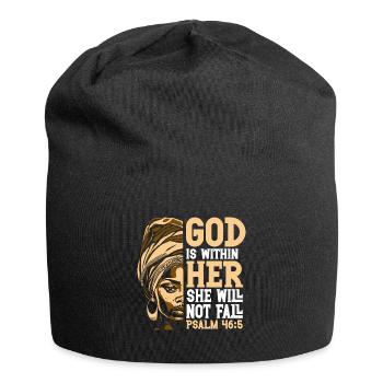 African American Christ Jesus Black Women - Jersey Beanie - black - Front