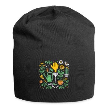 Permakultur Lebensmittel Compost - Jersey-Beanie - Schwarz - Vorne