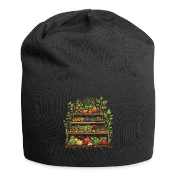Permakultur Lebensmittel Compost - Jersey-Beanie - Schwarz - Vorne