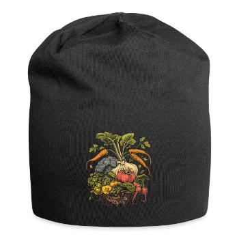 Permakultur Lebensmittel Compost - Jersey-Beanie - Schwarz - Vorne