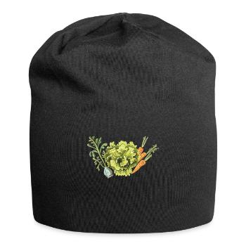 Permakultur Lebensmittel Compost - Jersey-Beanie - Schwarz - Vorne