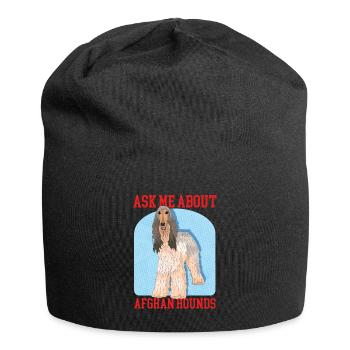 Cadeau de propriétaire de chien lévrier afghan - Bonnet en jersey - noir - Devant