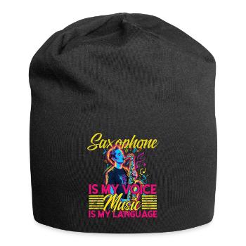 Lustiges Saxophon Design Saxophonspieler Jazz - Jersey-Beanie - Schwarz - Vorne