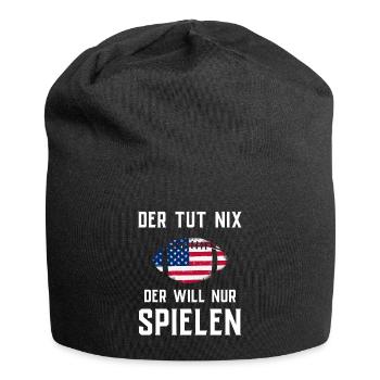 American Football Tshirt Herren Kinder Football - Jersey-Beanie - Schwarz - Vorne