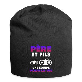 Father Son Gamer Team For Life Gaming Dad - Jersey Beanie - black - Front