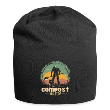 Permakultur Lebensmittel Compost - Jersey-Beanie - Schwarz - Vorne