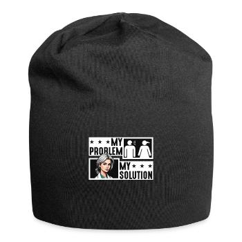 Psychiatrist My Problem My Pictogram Mom Therapist - Jersey-Beanie - Schwarz - Vorne