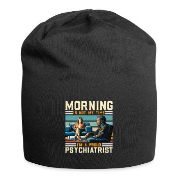 Psychiatre Morning Is Not My Time Psychanalyste - Bonnet en jersey - noir - Devant