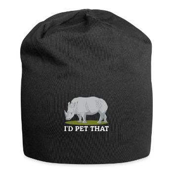 Nashorn Rhinozeros Nashörner Geschenk - Jersey-Beanie - Schwarz - Vorne