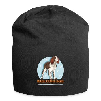 English Springer Spaniel Dad Geschenk - Jersey-Beanie - Schwarz - Vorne