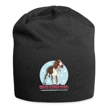English Springer Spaniel Mom Geschenk - Jersey-Beanie - Schwarz - Vorne