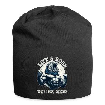 LIFT & ROAR: YOU'RE KING, A BODY BUILDER LION - Jersey Beanie - black - Front