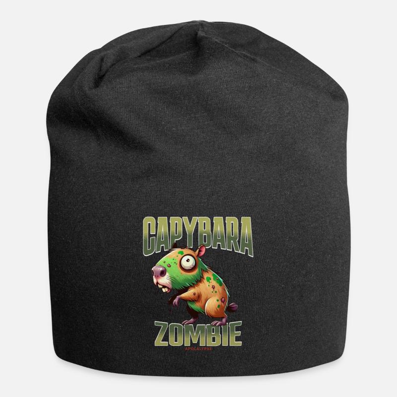 Capybara Zombie - Jersey-Beanie - Schwarz