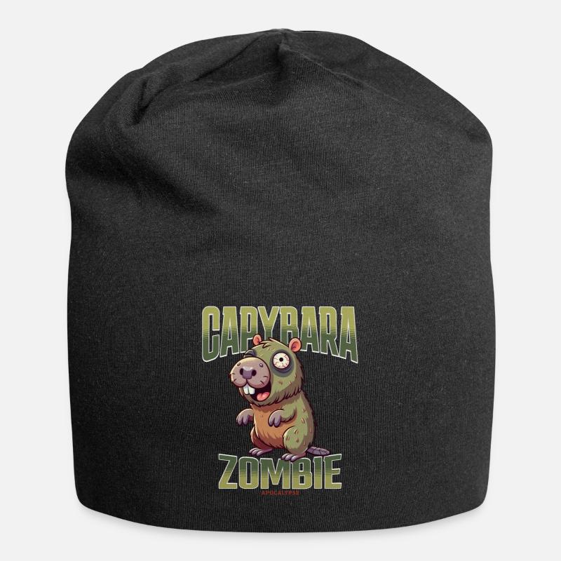 Capybara Zombie - Jersey-Beanie - Schwarz