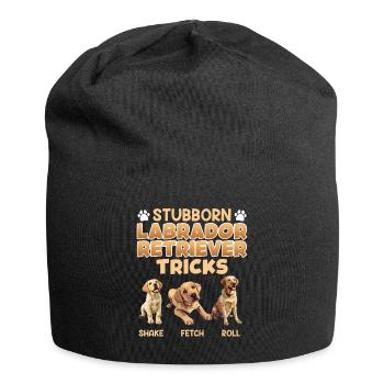 Labrador Fan STUBBORN LABRADOR TRICKS Labrador - Bonnet en jersey - noir - Devant