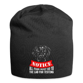 Labrador Lover NOTICE All Food to Lab - Jersey Beanie - black - Front