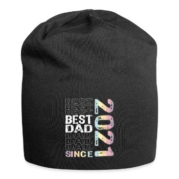 Bester Papa der Welt seit 2021 Vatertag - Jersey-Beanie - Schwarz - Vorne