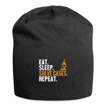 Manger Dormir Résoudre des cas Répéter Science Criminalistique - Bonnet en jersey - noir - Devant