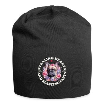 Bouledogue français VOLER DES CŒURS EXPLOSER - Bonnet en jersey - noir - Devant