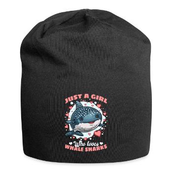 Funny Whale Shark Animal Just A Girl Who Loves - Jersey-Beanie - Schwarz - Vorne