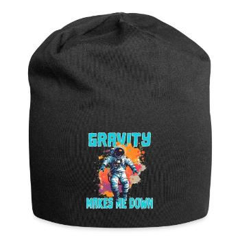 Gravity Makes Me Down - Astronaut Sprüche - Jersey-Beanie - Schwarz - Vorne