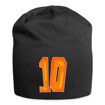 Dix 10 Numéro Orange - Bonnet en jersey - noir - Devant