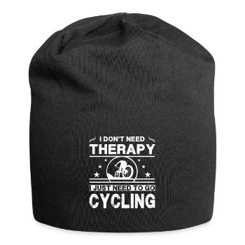 Ich brauche keine Therapie. Ich muss nur Rad fahren - Jersey-Beanie - Schwarz - Vorne