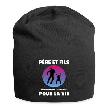 père et fils danse rétro vintage homme papa - Bonnet en jersey - noir - Devant