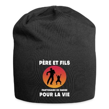 Vater und Sohn tanzen Retro Vintage Papa - Jersey-Beanie - Schwarz - Vorne