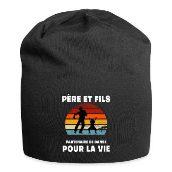 Father and Son Dance Vintage Retro Sunset Dad - Jersey Beanie - black - Front