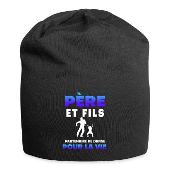 Vater Sohn Tanzpartner Duett Mann Papa - Jersey-Beanie - Schwarz - Vorne