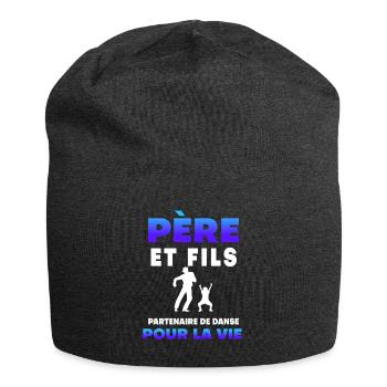 Vater Sohn Tanzpartner Duett Mann Papa - Jersey-Beanie - Anthrazit - Vorne