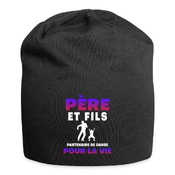 Vater Sohn Tanzpartner fürs Leben Papa - Jersey-Beanie - Schwarz - Vorne