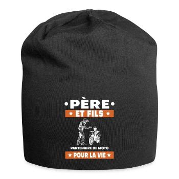Vater und Sohn Motorrad Duo Mann Partner Biker Papa - Jersey-Beanie - Schwarz - Vorne