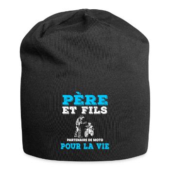 Vater und Sohn Motorrad Partner Duo Mann Papa Biker - Jersey-Beanie - Schwarz - Vorne