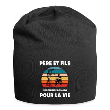 Vater und Sohn Motorrad Vintage Retro Biker Papa - Jersey-Beanie - Schwarz - Vorne