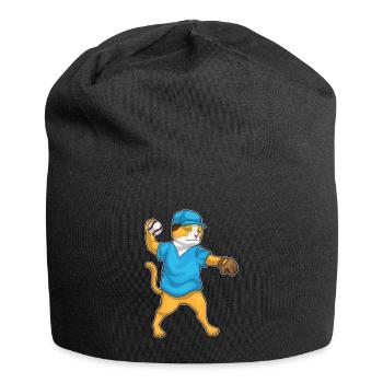 Cat Baseball Baseball Glove Sports - Jersey Beanie - black - Front