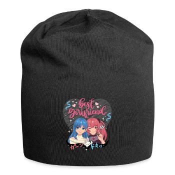 Beste Freundinnen rosa Herz - Jersey-Beanie - Schwarz - Vorne