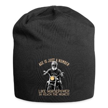 Age Is Horsepower Funny Biker Grandpa Design - Jersey Beanie - black - Front