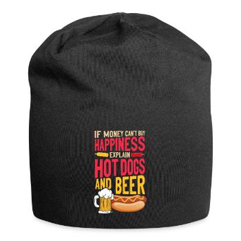 Hot Dog Adult Beer If Money Can't - Jersey-Beanie - Schwarz - Vorne