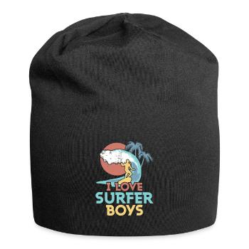 I Love Surfer Boys Surfing Summer Surfboard - Jersey-Beanie - Schwarz - Vorne