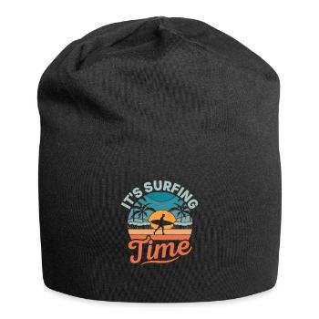 It's Surfing Time Surfboard Surfer Summer - Jersey Beanie - black - Front