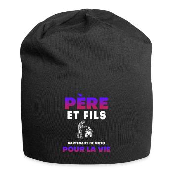 Vater Sohn Motorradpartner fürs Leben Biker Papa - Jersey-Beanie - Schwarz - Vorne