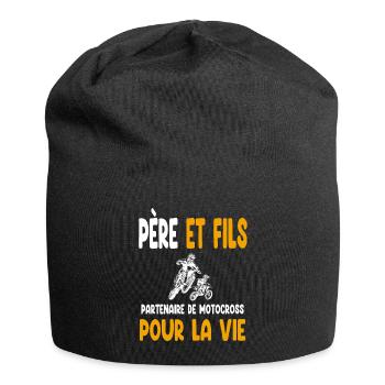 motocross père et fils partenaire vie motard - Bonnet en jersey - noir - Devant